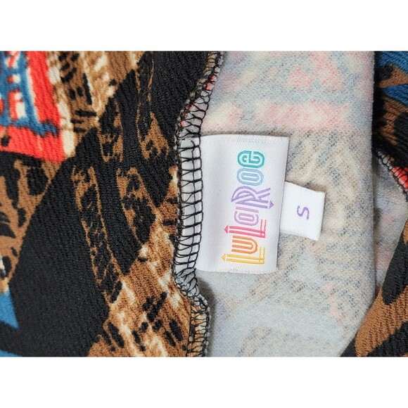 ALK Women's S Lularoe Cassie Black Colorful Geometric Pencil Straight‎ Skirt NEW - Picture 7 of 9